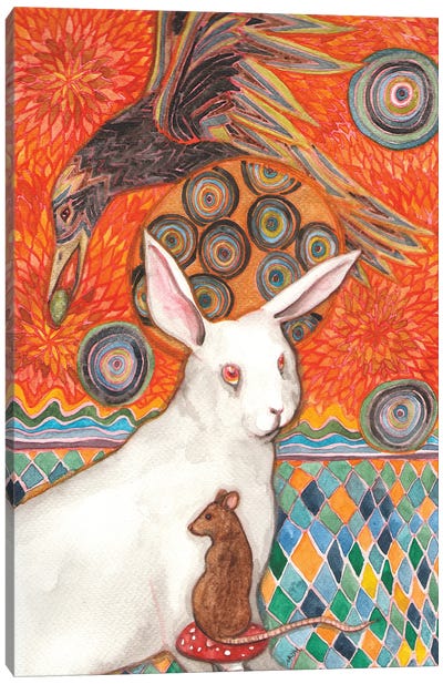 Bunny Mosaic Canvas Art Print - Mouse Art