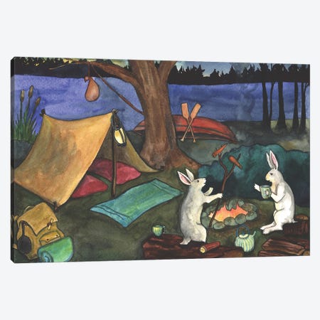 Camping By The River Canvas Print #NVH19} by Nakisha VanderHoeven Canvas Art