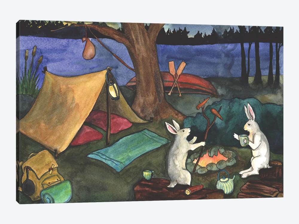 Camping By The River by Nakisha VanderHoeven 1-piece Canvas Wall Art