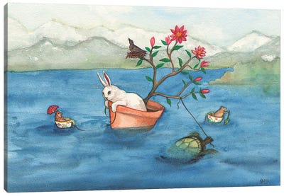 Crossing The Lake Canvas Art Print - Nakisha VanderHoeven