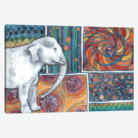 Elephant Mosaic Canvas Print #NVH27} by Nakisha VanderHoeven Canvas Art