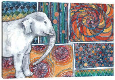 Elephant Mosaic Canvas Art Print - Nakisha VanderHoeven