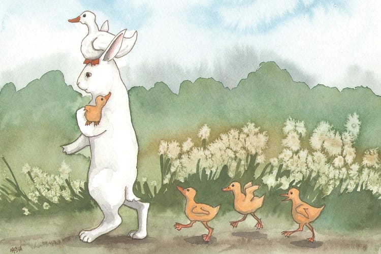Helping With The Ducklings by Nakisha VanderHoeven wall art
