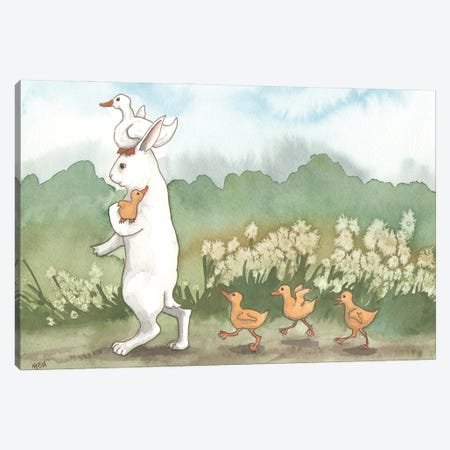 Helping With The Ducklings Canvas Print #NVH36} by Nakisha VanderHoeven Canvas Print