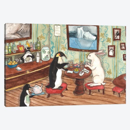 Iced Tea With Penguin Canvas Print #NVH38} by Nakisha VanderHoeven Canvas Artwork
