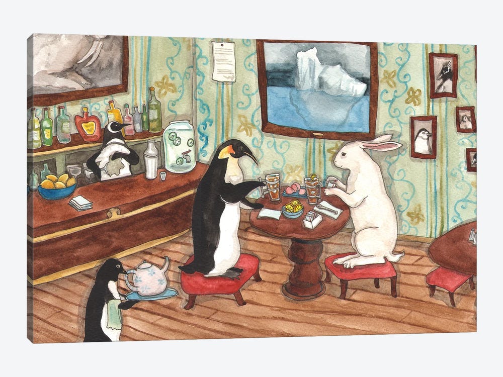 Iced Tea With Penguin by Nakisha VanderHoeven 1-piece Art Print