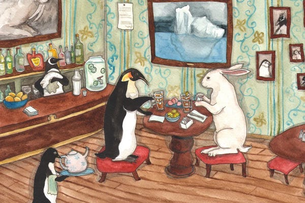 Penguins: Iced Tea With Penguin by Nakisha VanderHoeven