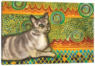 Kitty Mosaic Canvas Art Print - Nakisha VanderHoeven