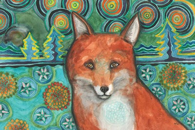 Fox Mosaic by Nakisha VanderHoeven framed canvas print