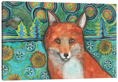 Fox Mosaic Canvas Art Print - Fox Art