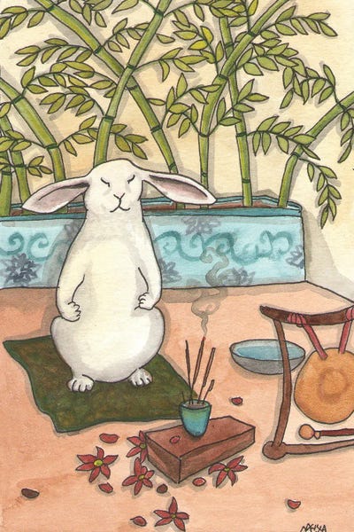Japanimals: Meditating Bunny by Nakisha VanderHoeven