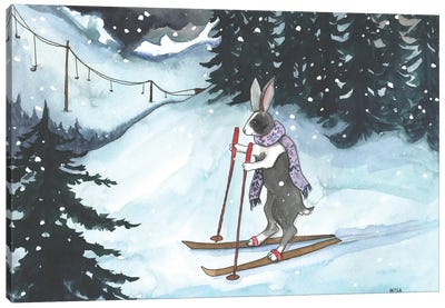 Ski Bunny Canvas Art Print - Skiing Art