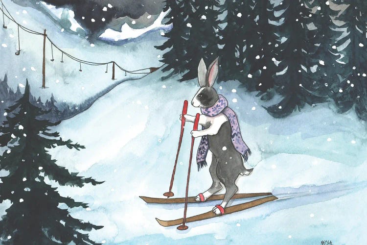Ski Bunny by Nakisha VanderHoeven wall art
