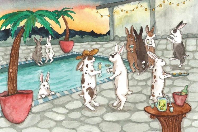 Sunset Pool Party by Nakisha VanderHoeven wall art
