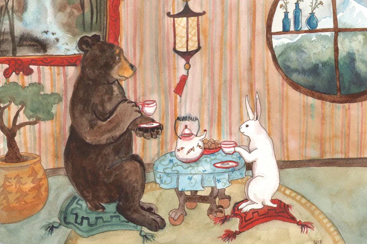 Tea With Bear by Nakisha VanderHoeven wall art