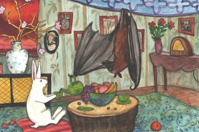 Tea With Flying Fox by Nakisha VanderHoeven multi panel art