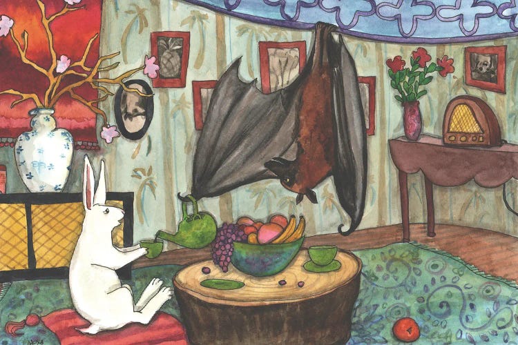 Tea With Flying Fox by Nakisha VanderHoeven wall art
