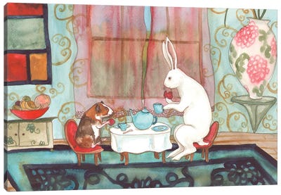 Tea With Guinea Pig Canvas Art Print - Nakisha VanderHoeven