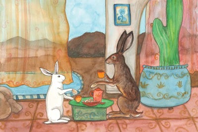 Tea With Jack Rabbit by Nakisha VanderHoeven multi panel art