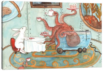 Tea With Octopus Canvas Art Print - Nakisha VanderHoeven
