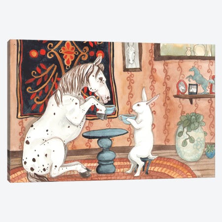 Tea With Pony Canvas Print #NVH95} by Nakisha VanderHoeven Canvas Print
