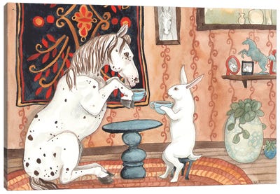 Tea With Pony Canvas Art Print - Nakisha VanderHoeven