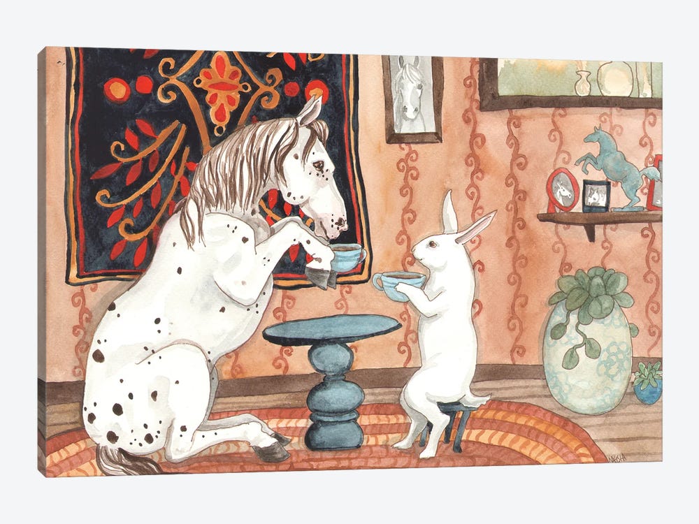 Tea With Pony by Nakisha VanderHoeven 1-piece Canvas Wall Art