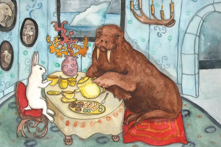 Tea With Walrus by Nakisha VanderHoeven wall art