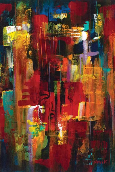 Masquerade II by Novik framed canvas print