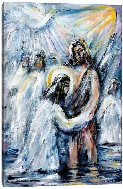 Baptism Canvas Art Print - Religious Figure Art