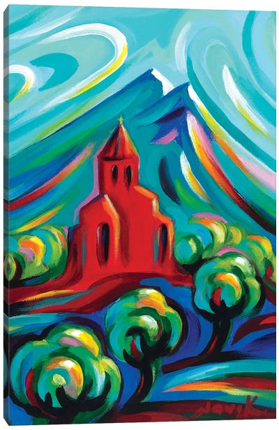 Red Church III Canvas Art Print