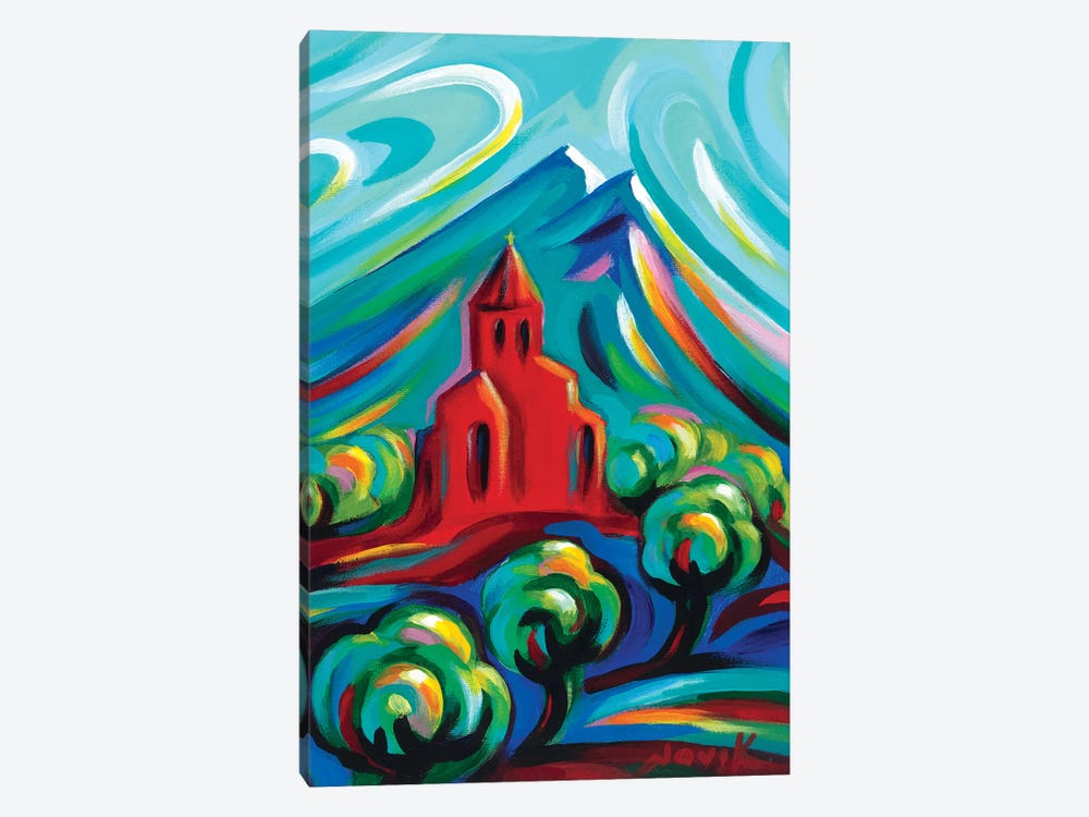 Red Church III by Novik 1-piece Canvas Art Print
