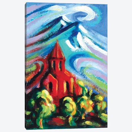 Red Church IV Canvas Print #NVK146} by Novik Canvas Wall Art