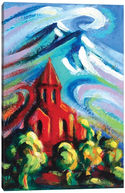 Red Church IV Canvas Art Print - Novik