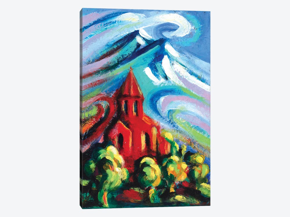 Red Church IV by Novik 1-piece Canvas Art