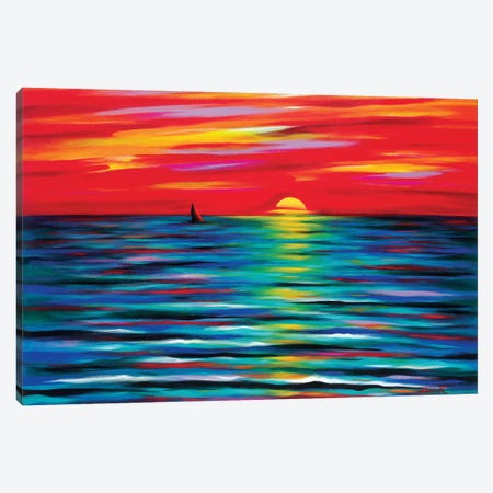 Red Sunset Canvas Print #NVK149} by Novik Canvas Art Print