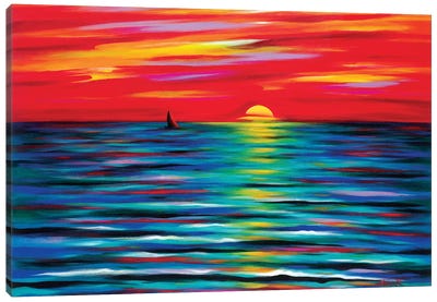Red Sunset Canvas Art Print - Novik