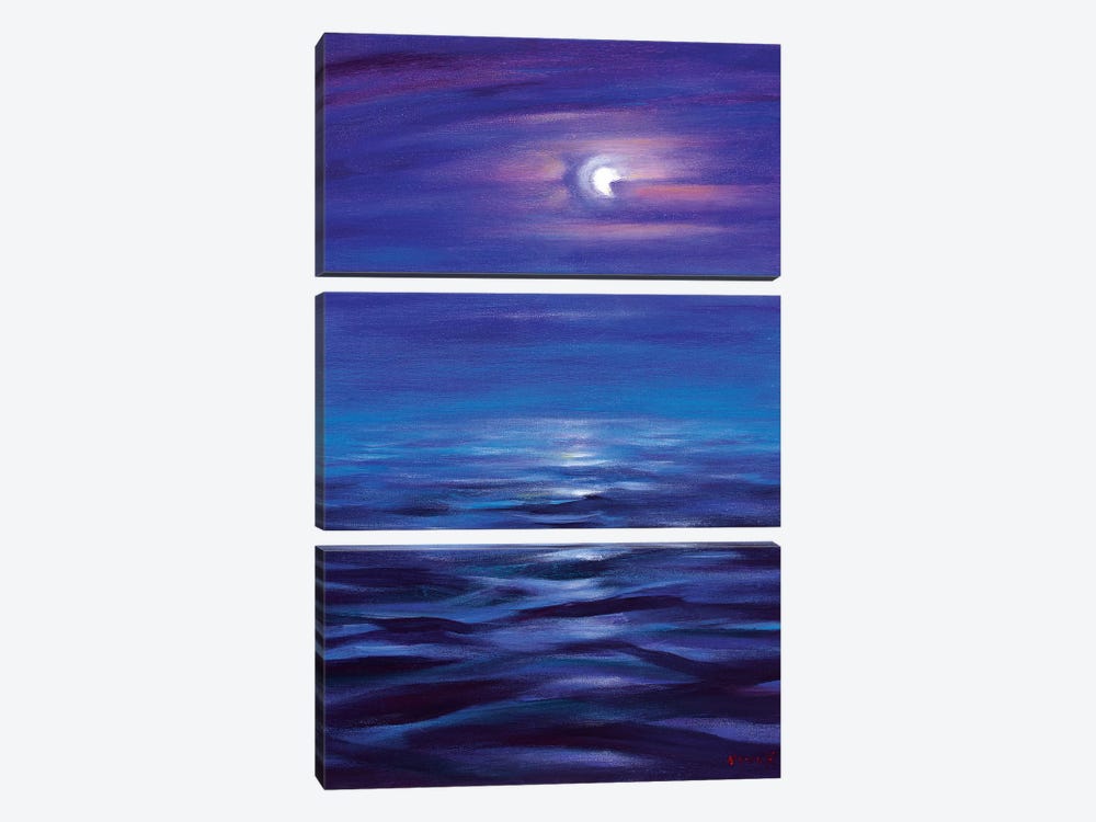 Blue Horizon Of The Night by Novik 3-piece Art Print