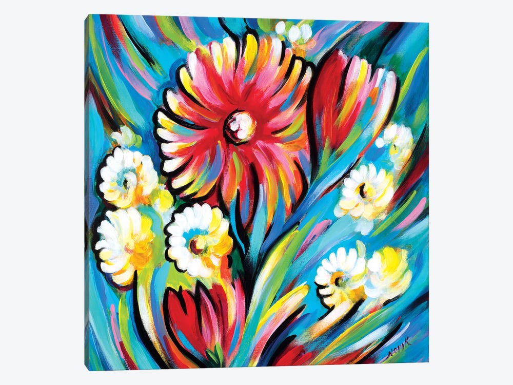 Bouquet For Blue Wind by Novik 1-piece Canvas Wall Art