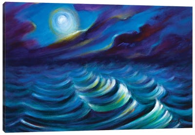 Watching On The Waves Canvas Art Print - Wave Art