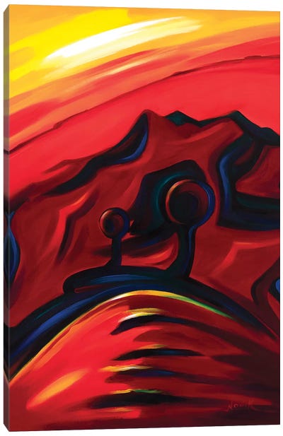 Red In The Desert Canvas Art Print - Novik