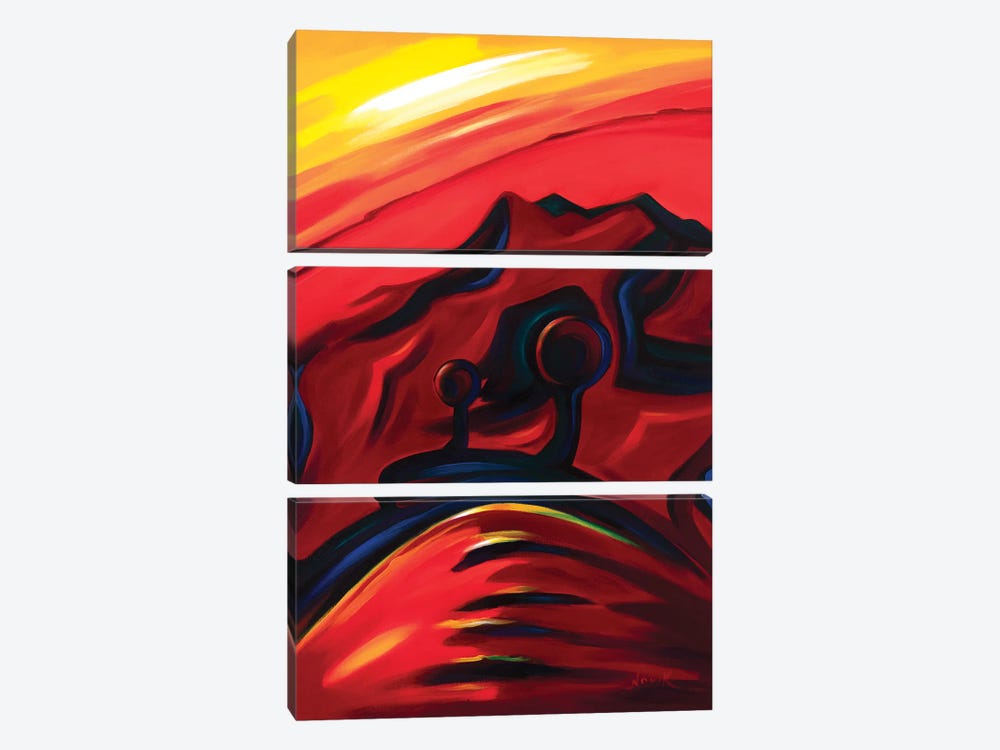 Red In The Desert by Novik 3-piece Canvas Art