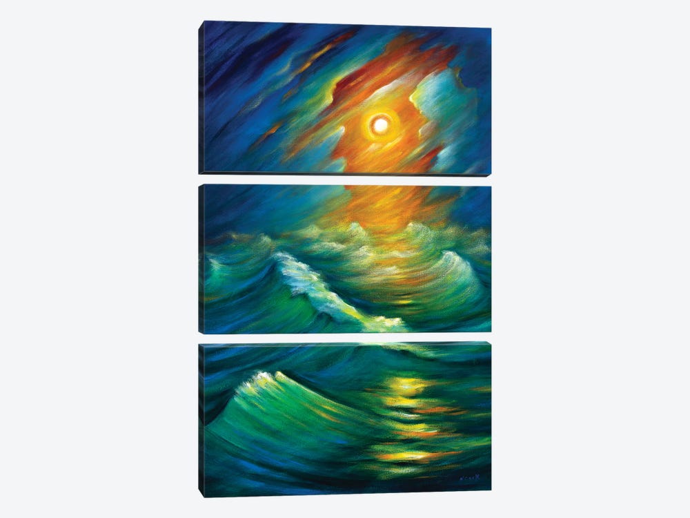 Yellow From The Night Sky by Novik 3-piece Canvas Artwork