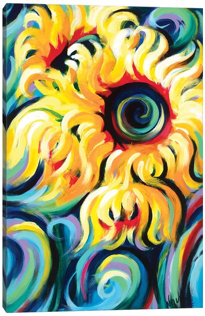 Eye of the Sun Canvas Art Print - Van Gogh's Sunflowers Collection