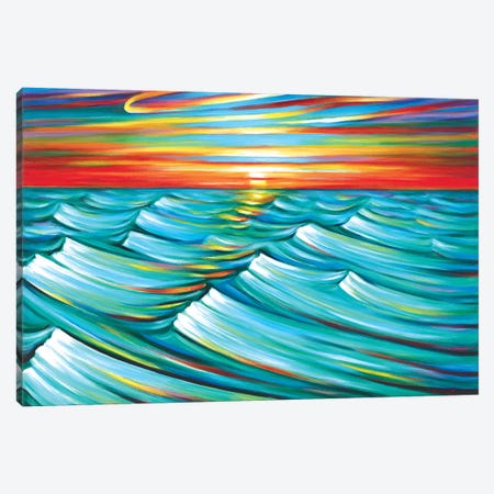 Evening Waves Canvas Print #NVK42} by Novik Canvas Wall Art