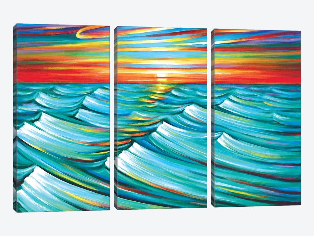 Evening Waves by Novik 3-piece Canvas Artwork
