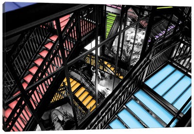 Shopping Canvas Art Print - Stairs & Staircases