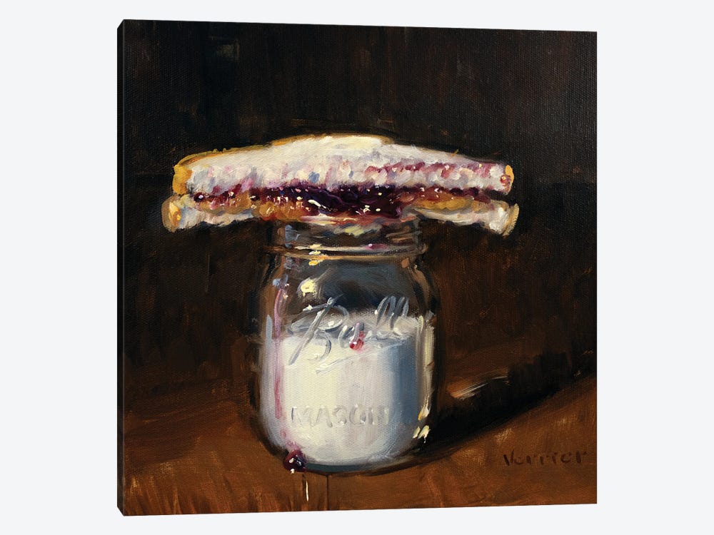 PBJ & Jar Of Milk by Noah Verrier 1-piece Art Print