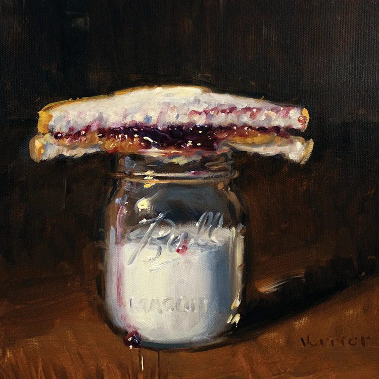 PBJ & Jar Of Milk by Noah Verrier canvas print