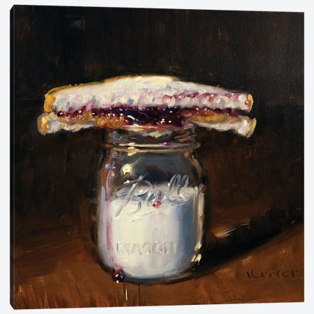 PBJ & Jar Of Milk Canvas Print #NVR11} by Noah Verrier Canvas Art